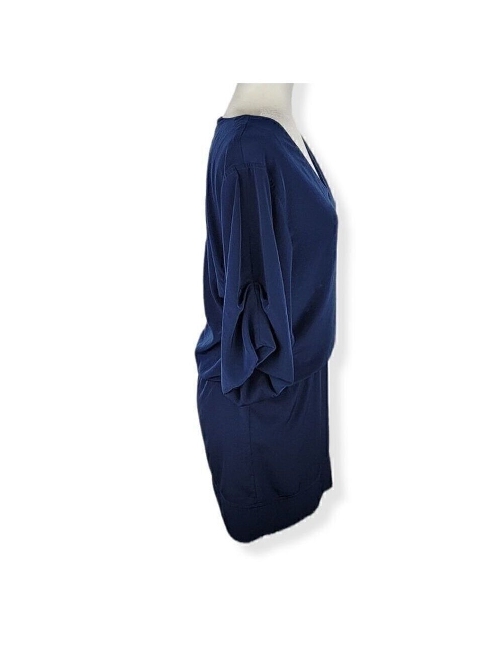 Laundry Navy Blue V Neck 3/4 Sleeve Dress Size 2 - Picture 2 of 6